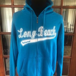 Long Beach Island Zipper Hoodie Sweatshirt New
